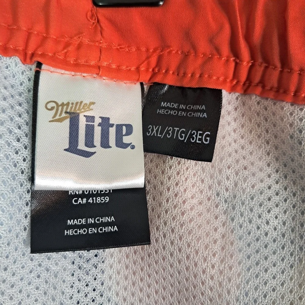 Miller Lite Tropical Floral Swim Board Shorts Above The Knee Men's Size 3XL NWT